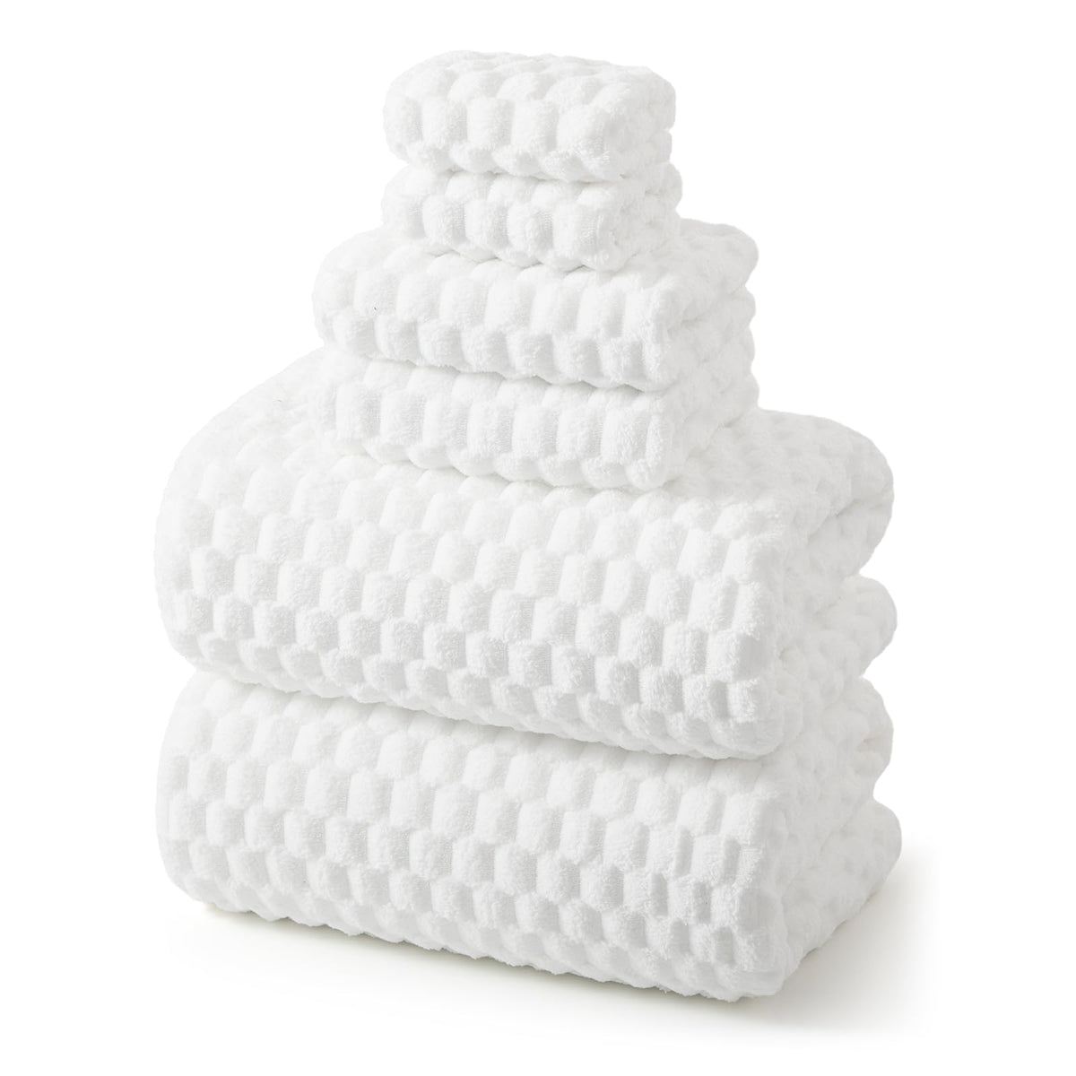 REDKISS White Microfiber Towels Set of 6-35x70 Inches Oversized Bath Sheets, Extra Large Bath Towels Set of 6 for Adults, Super Soft Quick Dry Lint Free Absorbent Waffle Microfiber Shower Towels
