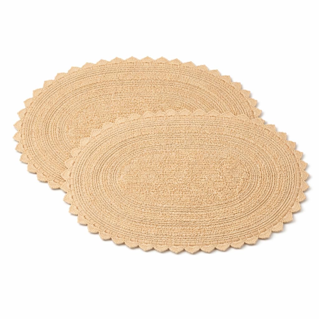 Royal Blaze Crochet Bath Rug 100% Cotton Reversible, 30”x30” Rust Round Bath Mat, Reversible Plush Tufted Loop Design with Decorative Edges, Thick Bathroom Rug