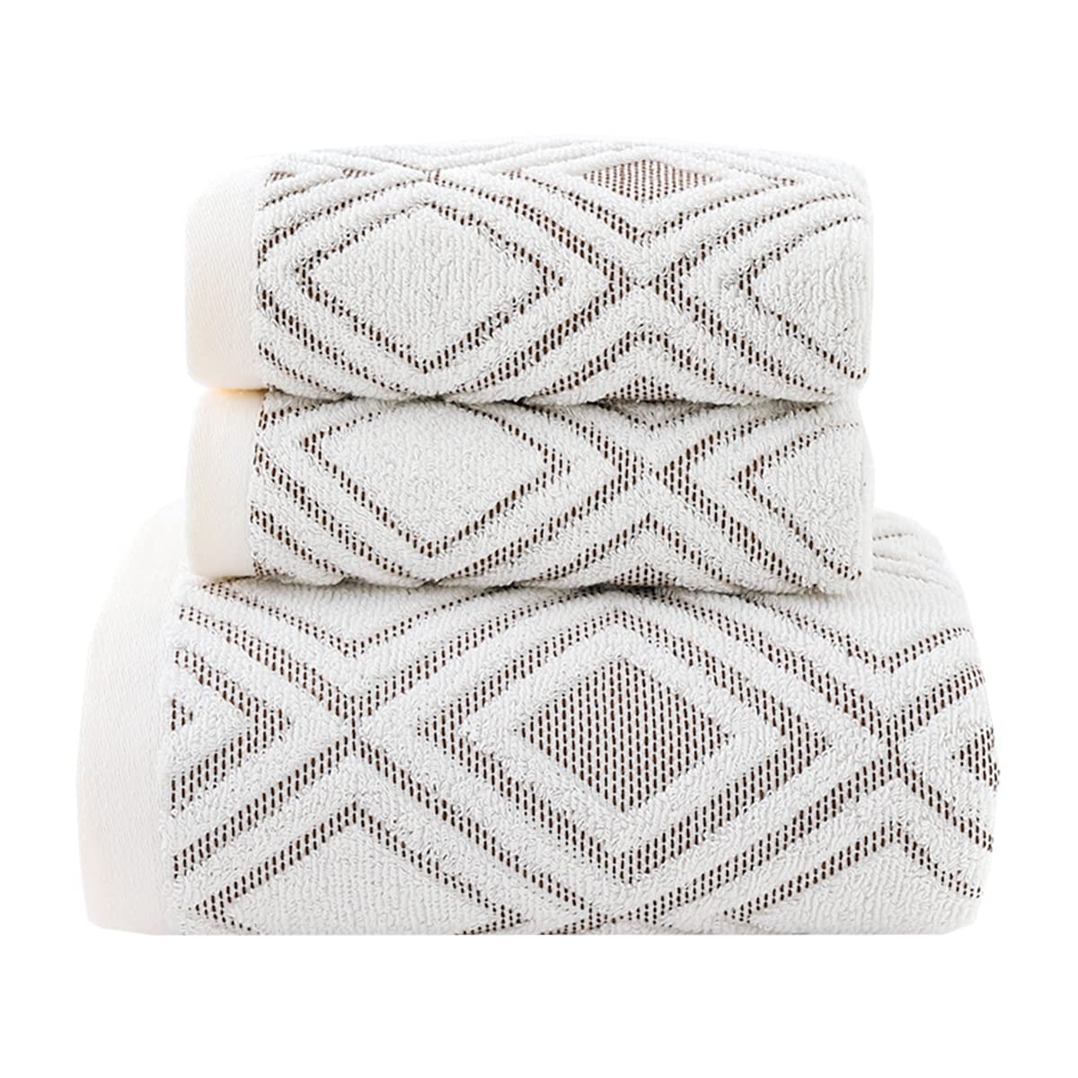 Pidada Diamond Absorbent Soft Hand Towels for Bathroom Set of 2,Gray