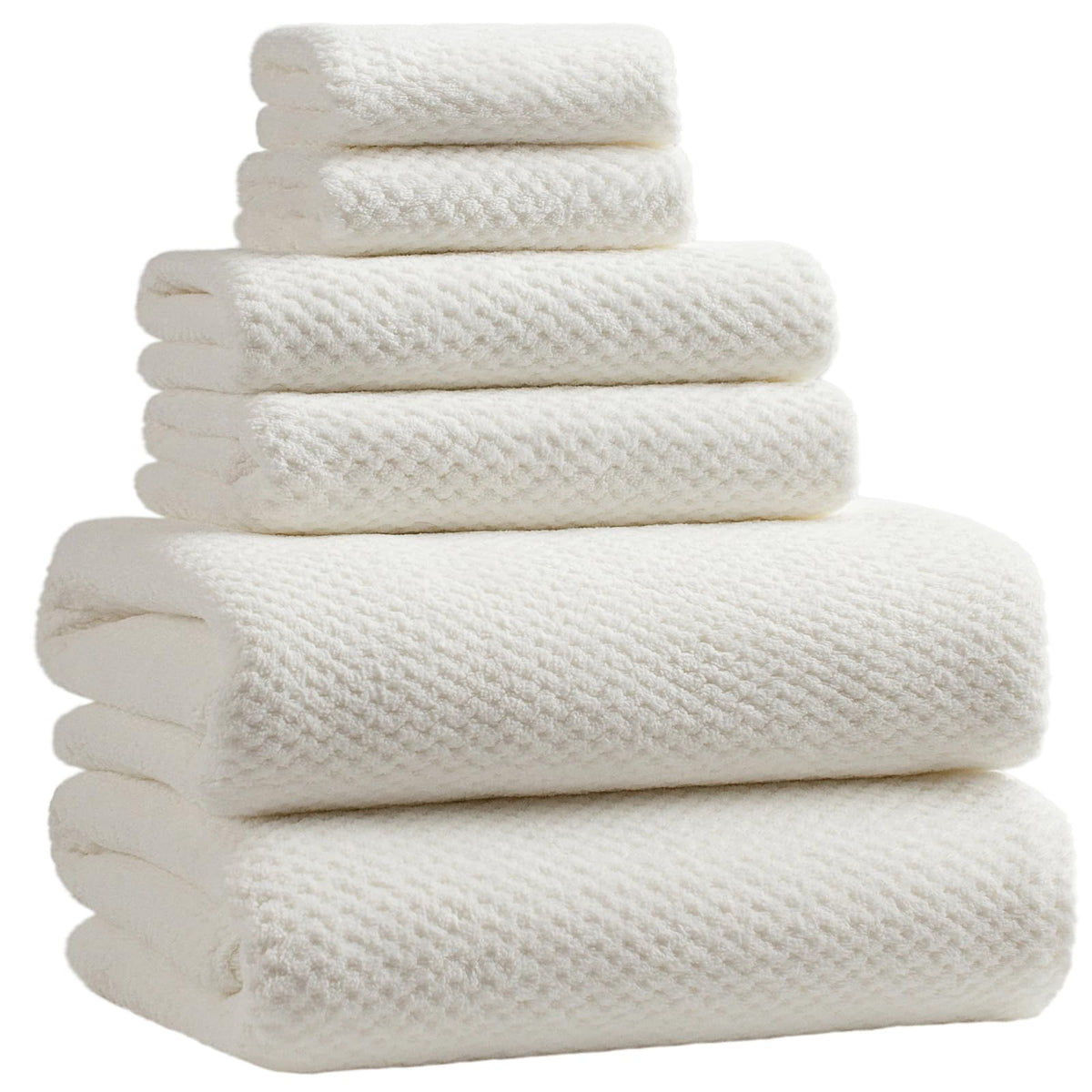 Extra Large Bath Towels Set for Bathroom 30x60 Inches Super Soft Light Weight Quick Dry Microfiber Shower Towels (Beige, 6 Piece)
