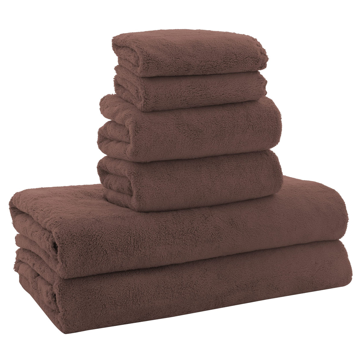 MOONQUEEN Ultra Soft Towel Set - Quick Drying - 2 Bath Towels 2 Hand Towels 2 Washcloths - Microfiber Coral Velvet Highly Absorbent Towel for Fitness, Bathroom, Sports, Yoga, Travel (Pink, 6 Pcs)