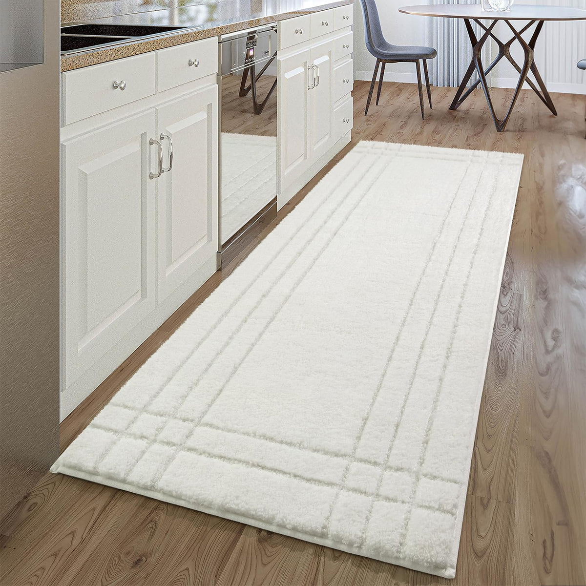 Gray Bathroom Rugs, Non-Slip Washable Bath Mat for Bathroom