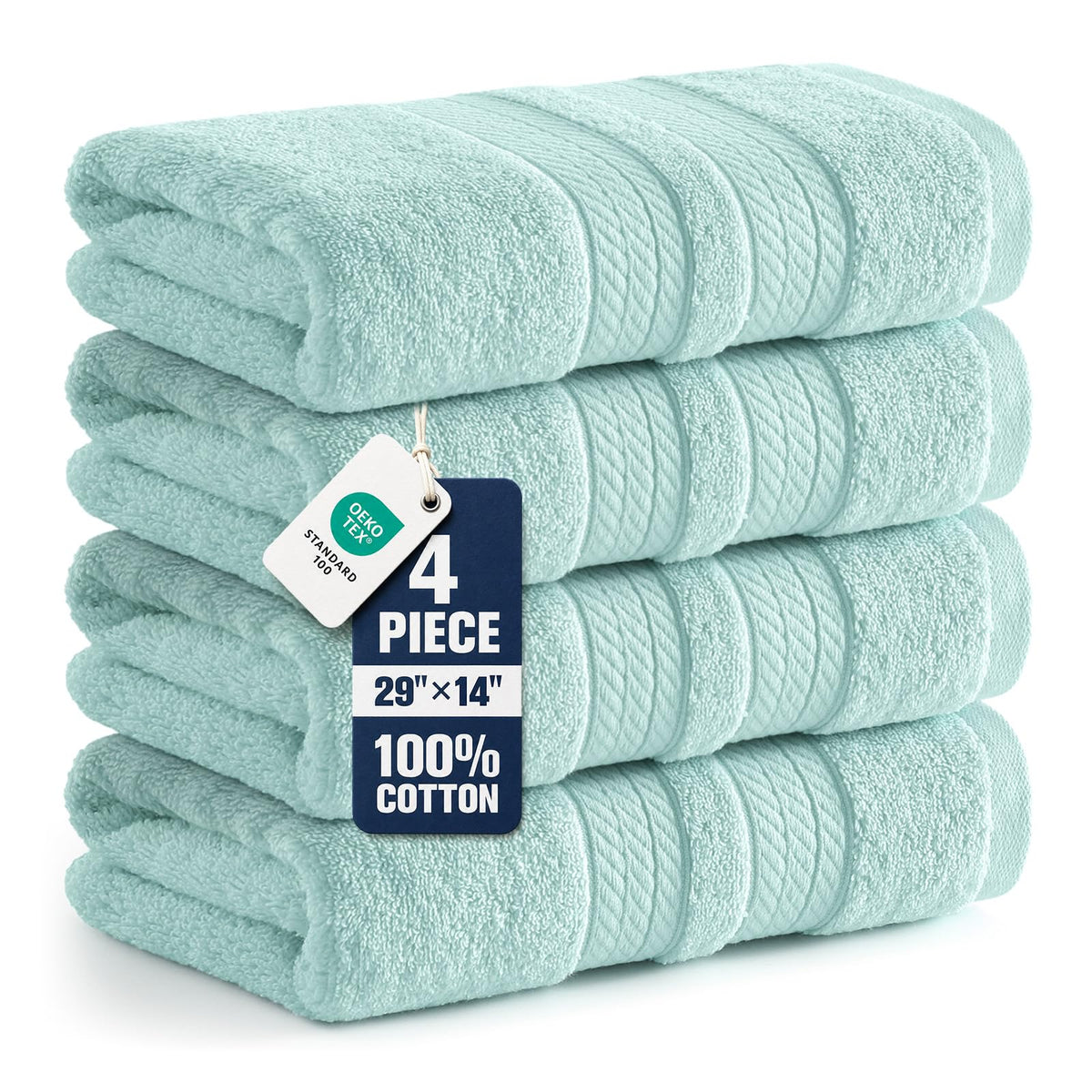 ecolook 4 Pack Premium Hand Towels for Bathroom, 500 GSM Cotton, Cream