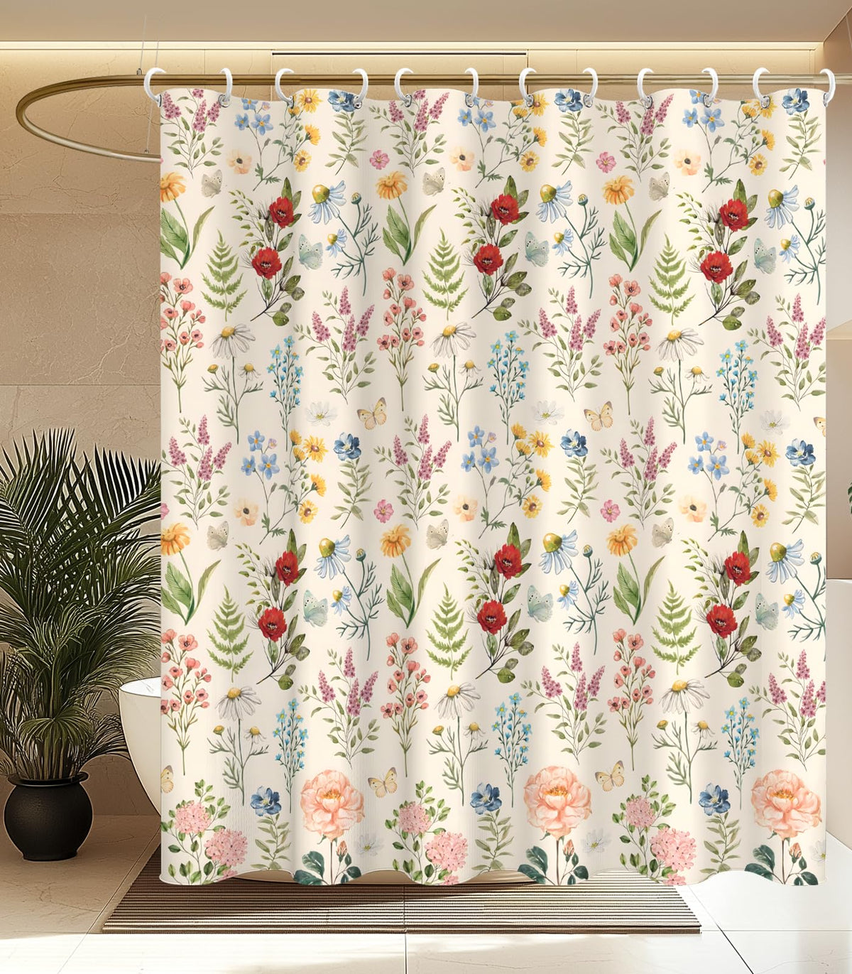 MAMUSE Shower Curtain for Bathroom - Cute Aesthetic Decorative Modern Girly Unique Girls Design Pretty Women Waterproof Fabric Cloth Cortinas de Baño Bathtub 72 x 72 Inch, Leopard Print