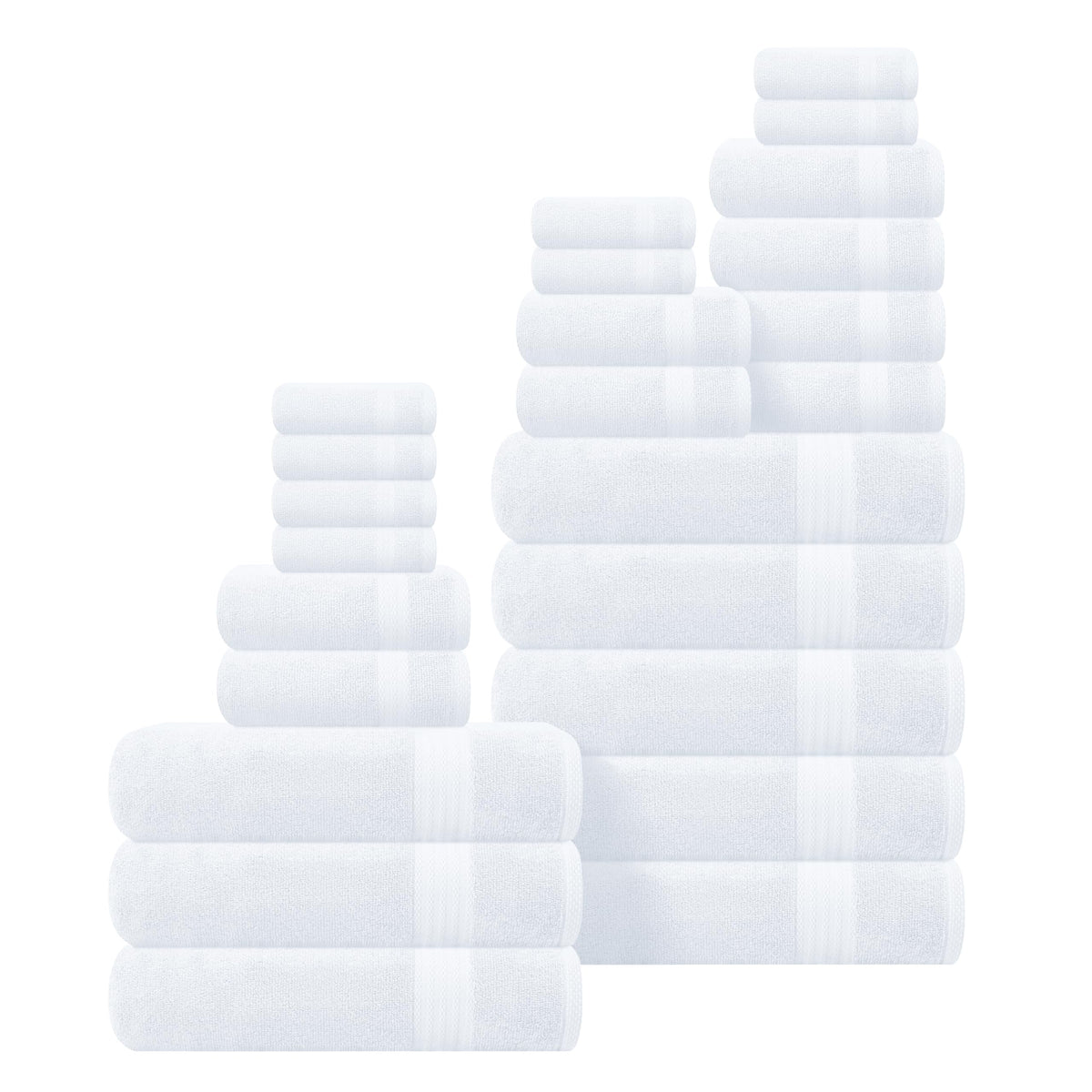 GLAMBURG Ultra Soft 8-Piece Towel Set - 100% Pure Ringspun Cotton, Contains 2 Oversized Bath Towels 27x54, 2 Hand Towels 16x28, 4 Wash Cloths 13x13 - Ideal for Everyday use, Hotel & Spa - Black