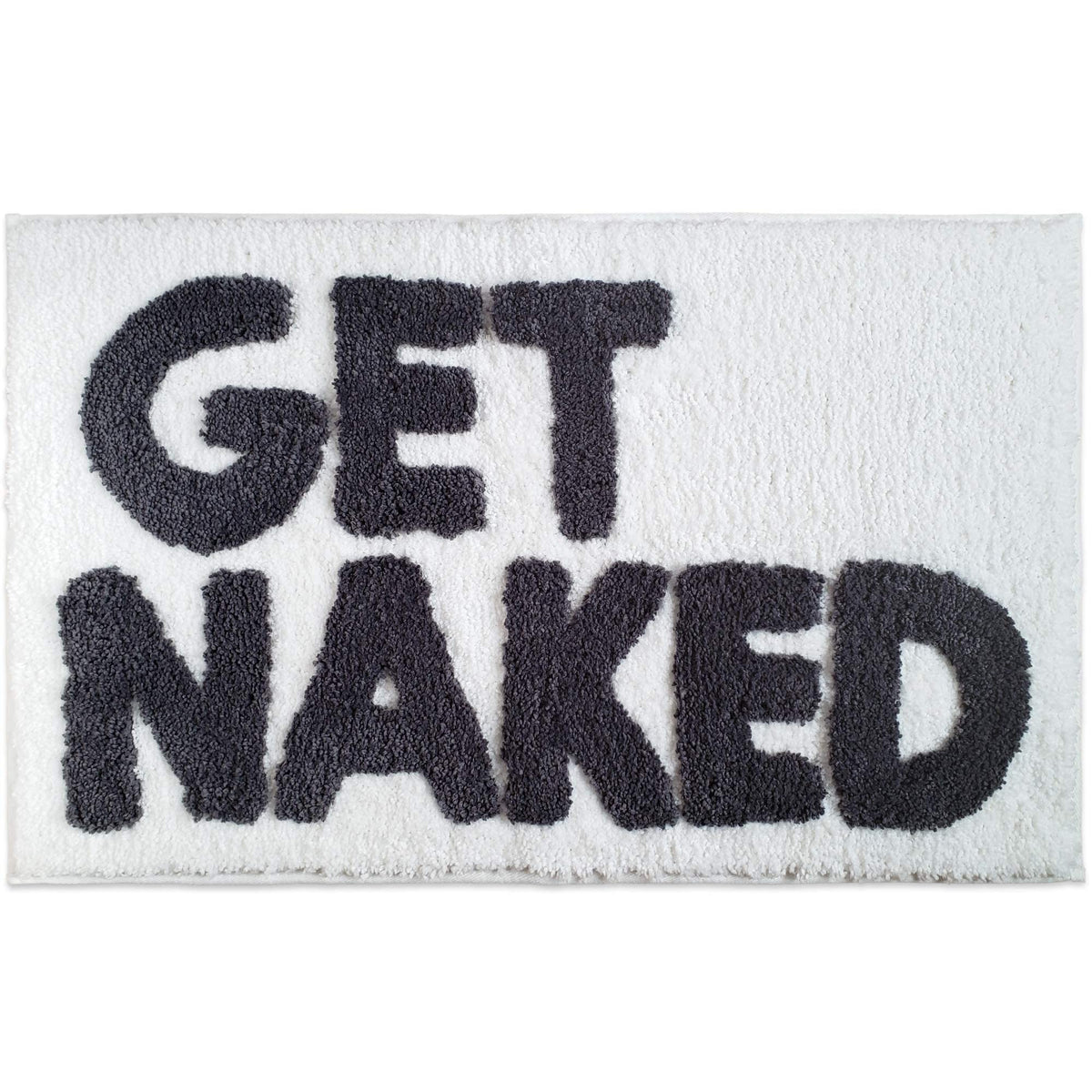 Get Naked Bath Mat Black - Cute Black and White Bathroom Rugs, 31" x 20"