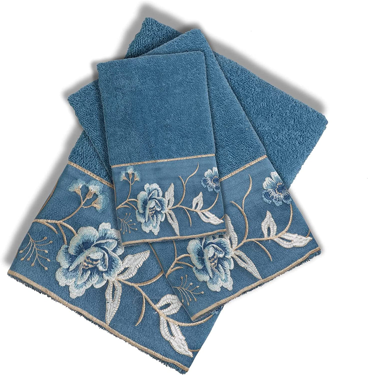Zahari Home 3 Piece Bath Towels Set for Bathroom, Bath, Hand & Wash Cloths, Decorative Stylish Plush Cotton Washcloths - Showering, Face & Body Washing, Airbnb Essentials & Host Accessories, Beige