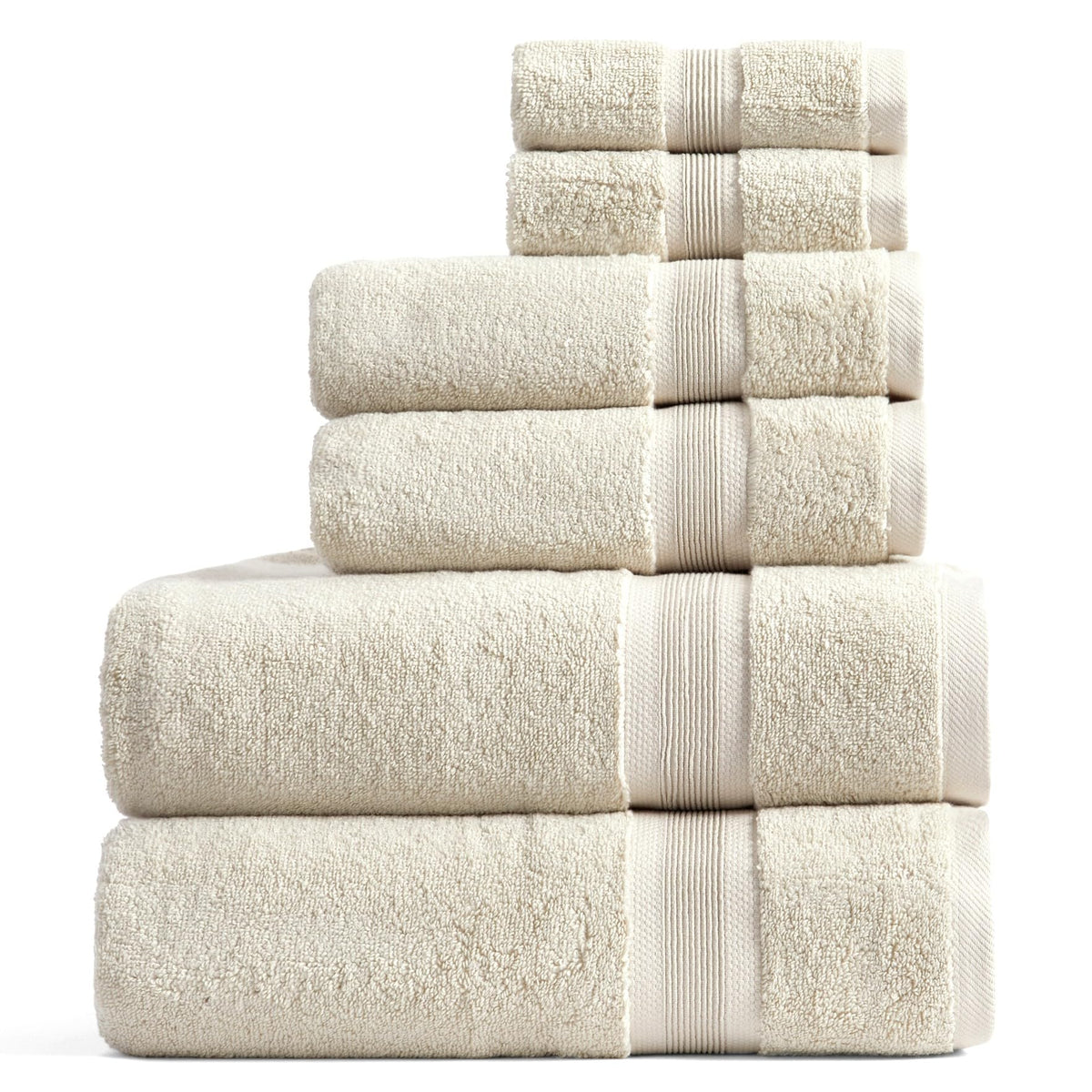Springtree Home Luxury Bamboo Rayon Bath Towel Set | 6-Piece Set | White