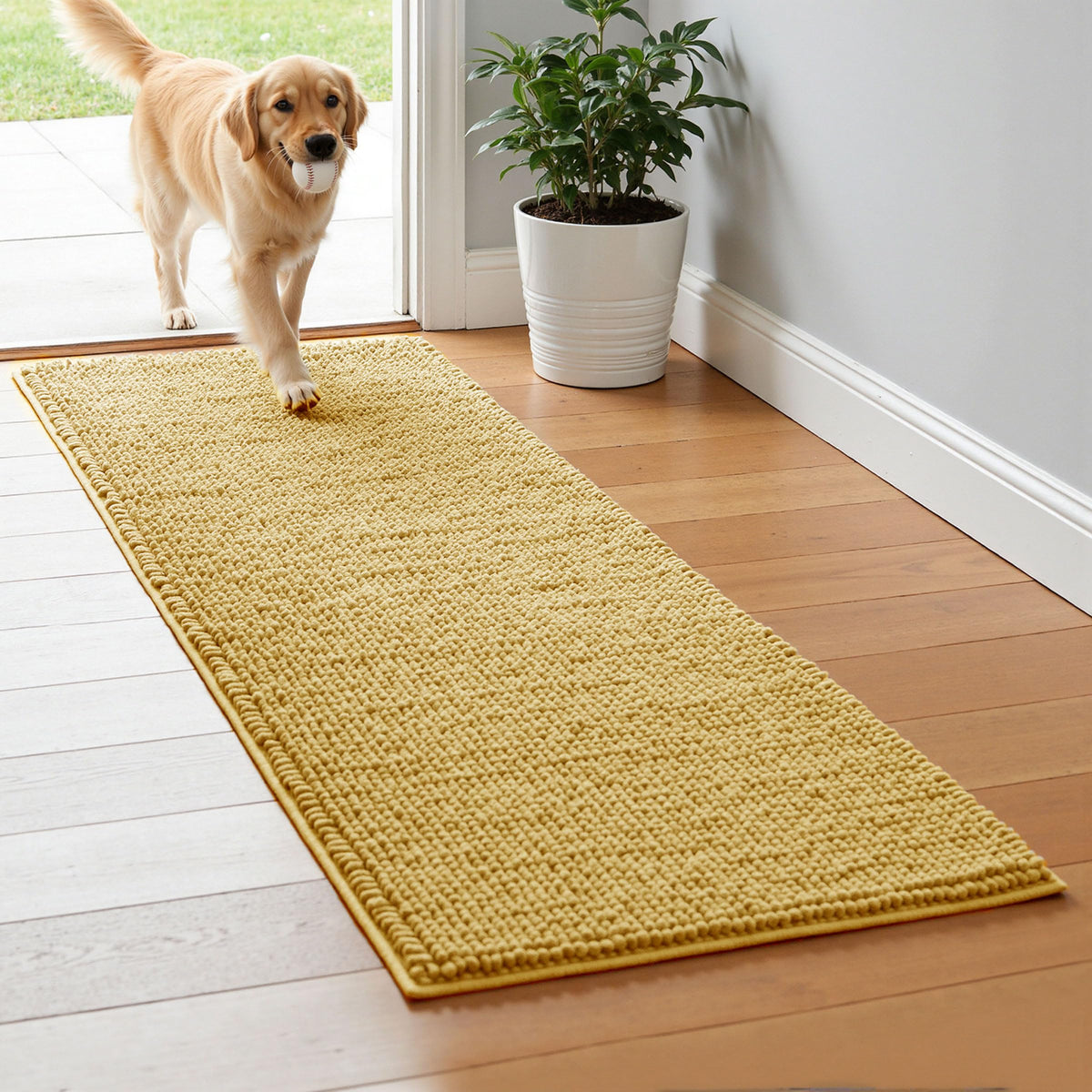 SUBRTEX Bathroom Rugs, 20" x 32" Chenille Bath Rug Soft Short Plush Bath Mat Soft Shower Mat Water Absorbent Shower Mat Quick Dry Machine Washable, Gray