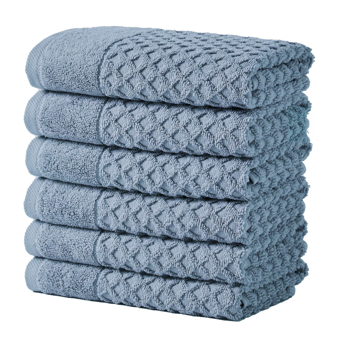 Great Bay Home Bath Towels - 100% Cotton 6 Piece Towel Set - Diamond Waffle Weave - Absorbent, Durable, Quick-Dry Towels for Bathroom (Marigold)