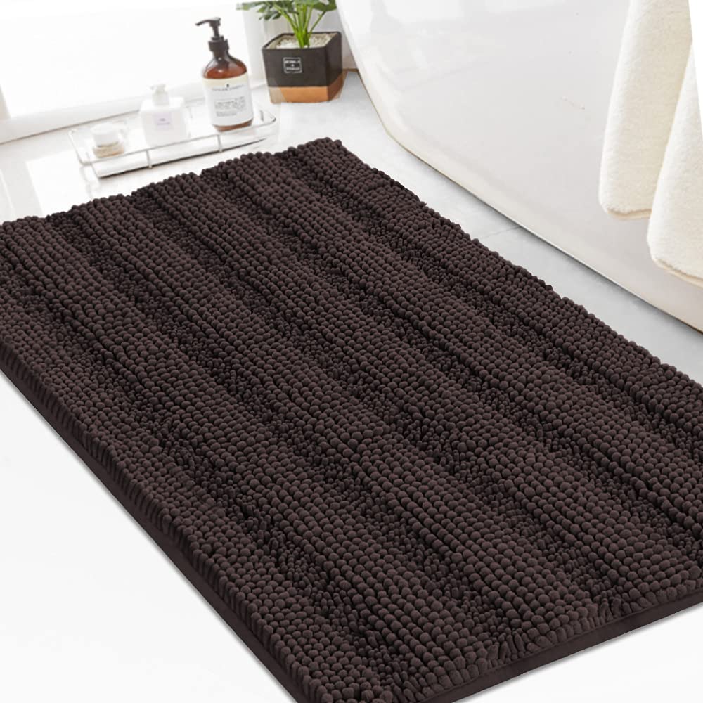 Turquoize Bathroom Runner Rug 17"x47", Soft Absorbent Chenille Bath Rug