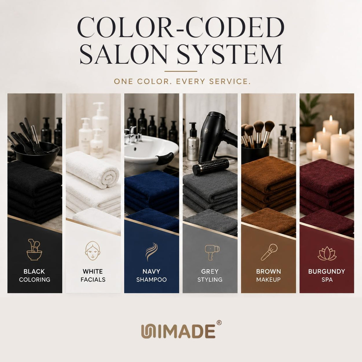 UNIMADE Salon Towels 24 Pack, Microfiber Barber Towels Bulk