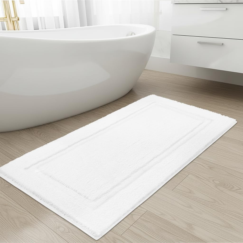 SHACOS Extra Soft Large Long Bathroom Runner Rug 60x24, White