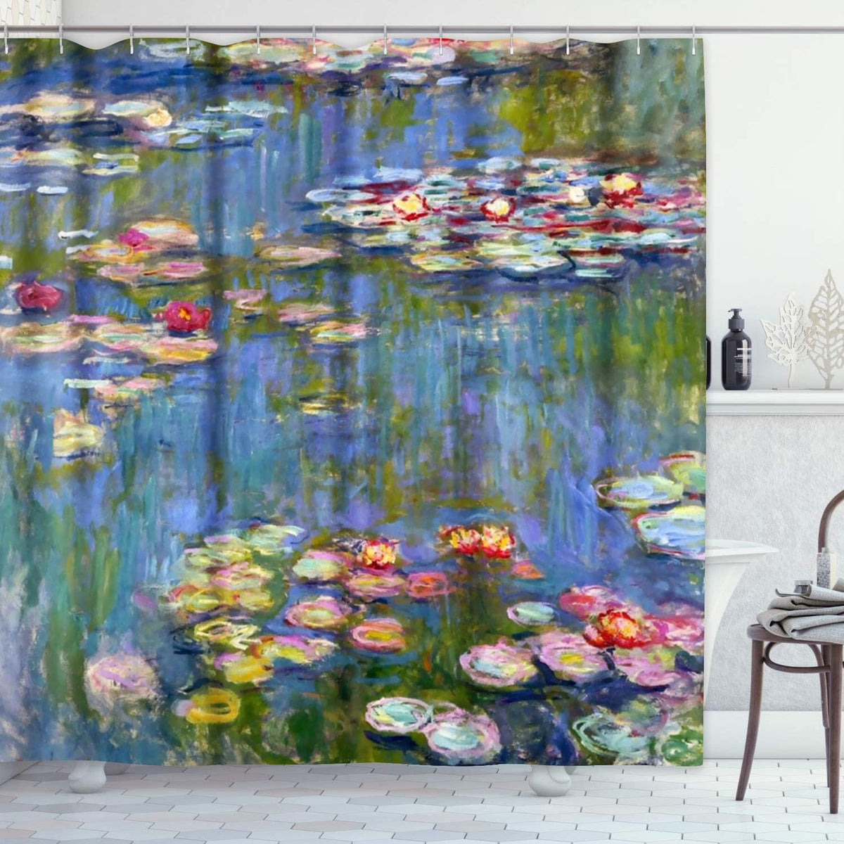 ArtSocket Shower Curtain, for Bathroom Decor 72" x 72", Floral Lily Art