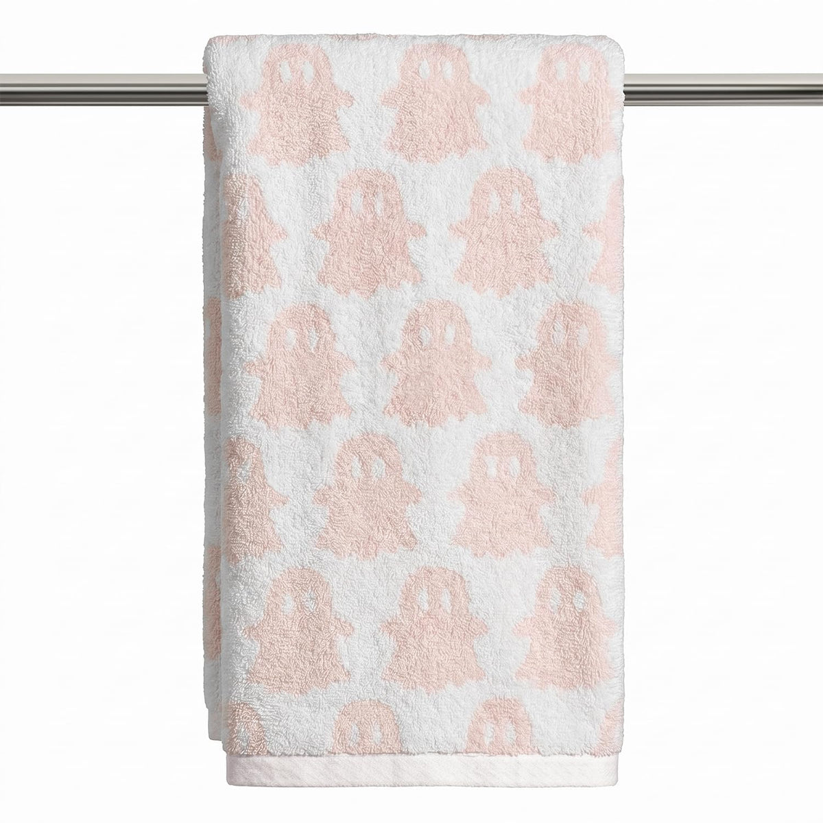 Artoid Mode 2 Pcs Pink Ghost Halloween Hand Towels for Bathroom