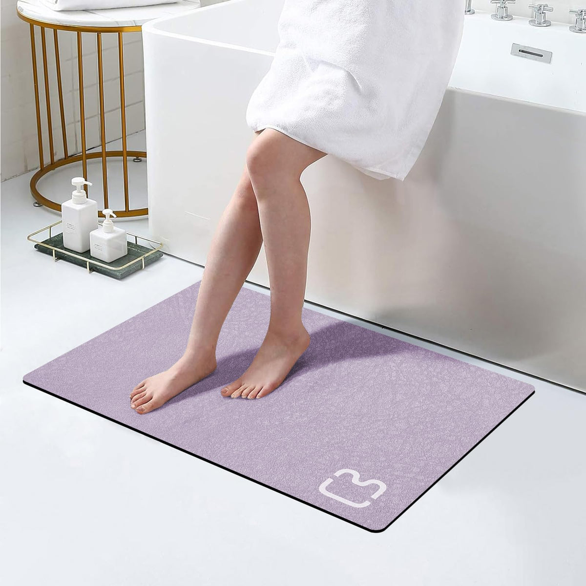 Dark Grey Long Bathroom Rugs Large Stone Bath Mats for Bathroom,15.7"x47.2"