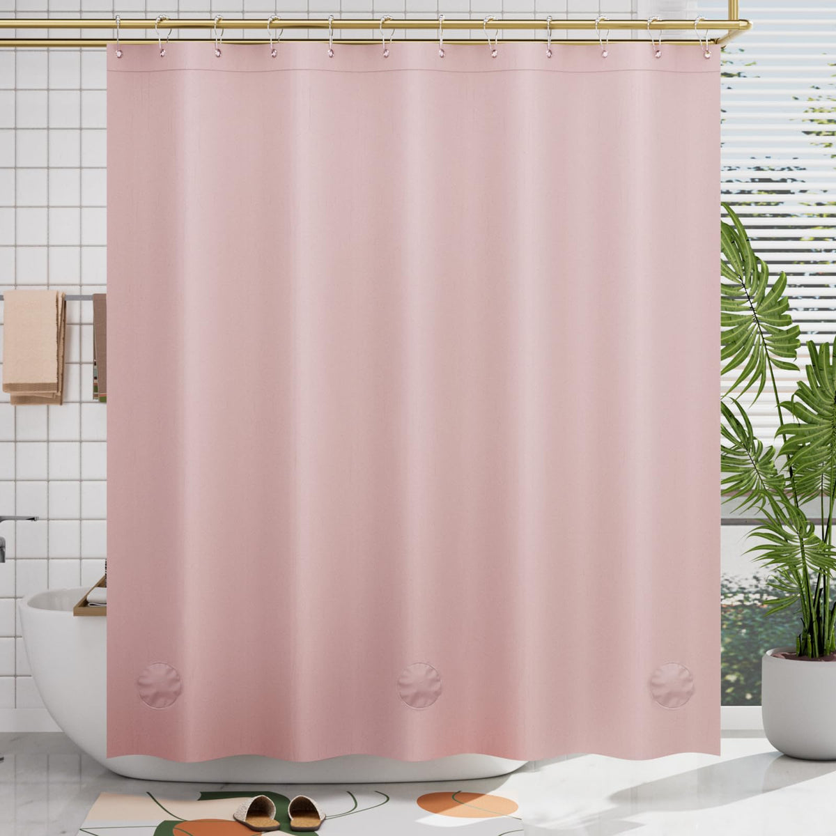 AmazerBath Long Stall Shower Curtain 36x84 Inches, Walk in Shower Curtain Plastic, Clear Shower Stall Curtain Heavy Duty Thick PEVA, Narrow Curtain with 2 Weighted Stones and 6 Grommet Holes