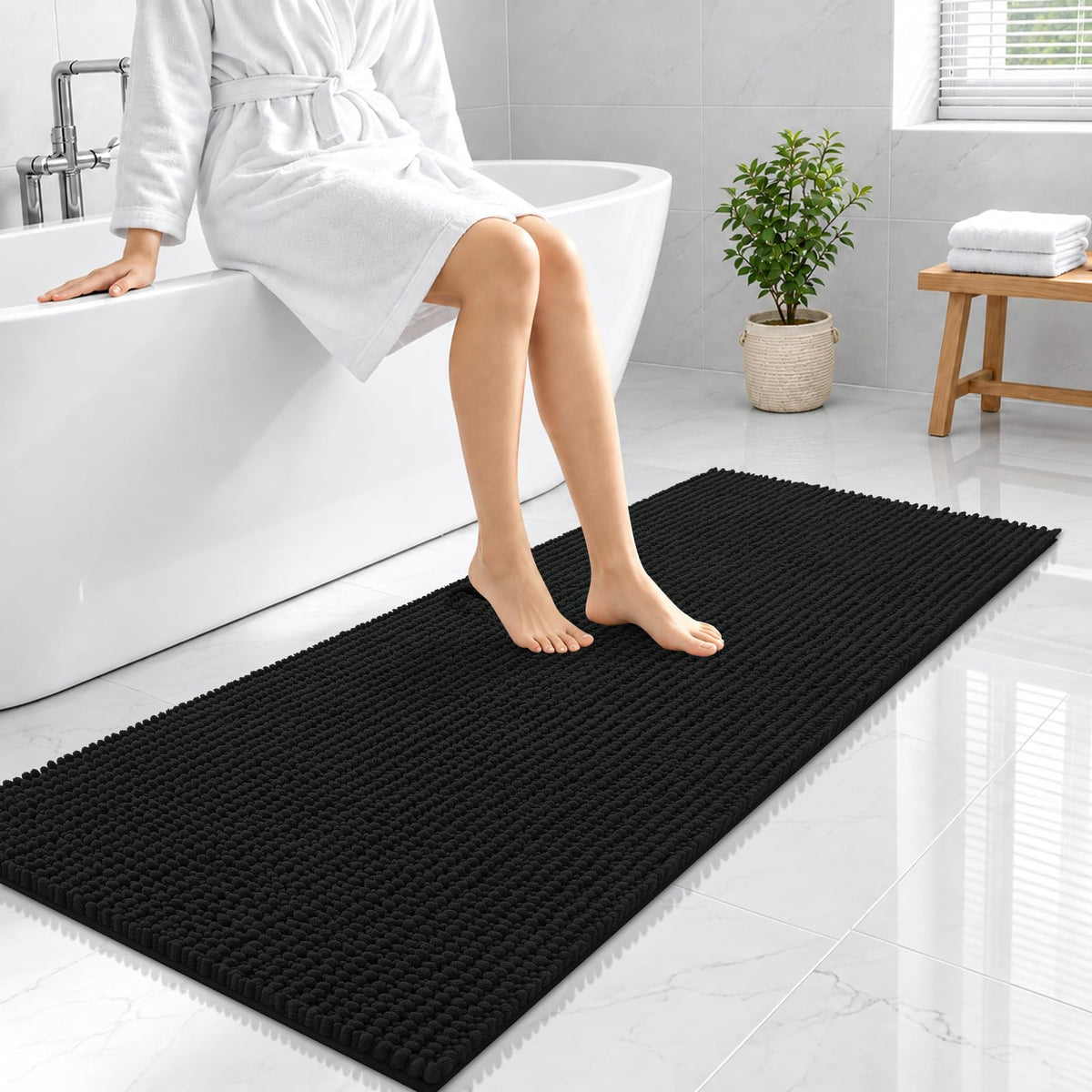 Smiry Thick Bathroom Rugs 30x20, Extra Soft Absorbent Chenille Bath Mat