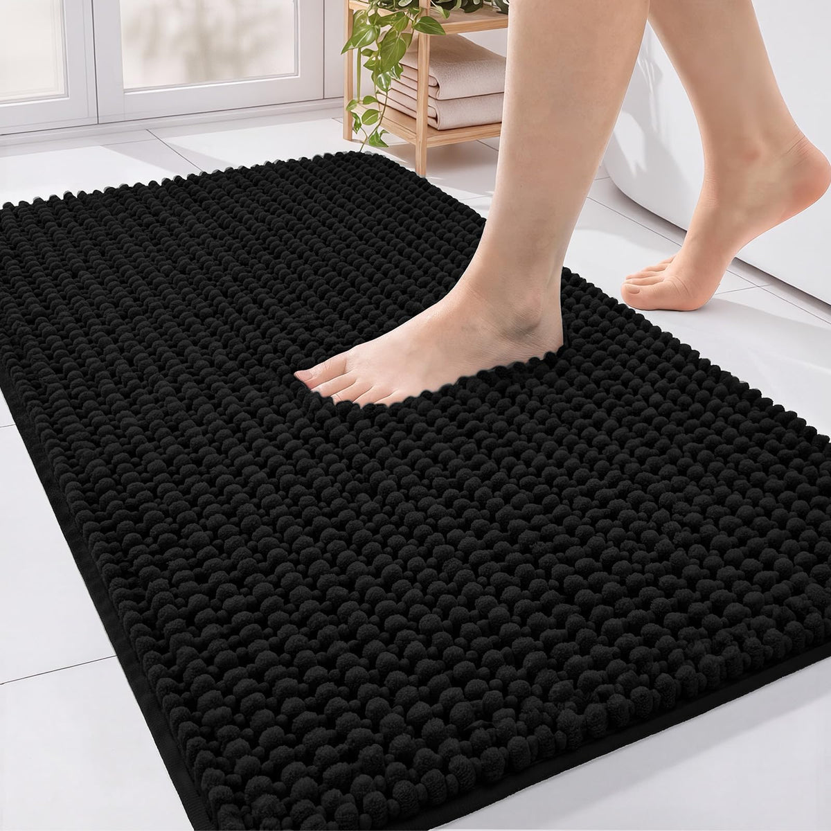 Ophanie Grey Bathroom Rugs 30x20, Soft Chenille Bath Mat, Non Slip Absorbent Quick Dry Light Gray Mats, Machine Washable Thick Small Area Rug Sets,Grip Bathmat for Shower,Toilet,Sink and Indoor Floor