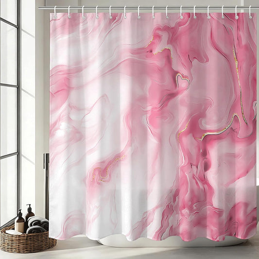 Shower Curtains Pink Marble Shower Curtain for Bathroom 72 X 72 Inch