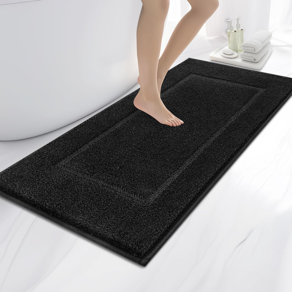 anllugs Bathroom Rugs, 20" x 30" Soft Bath Rugs, Olive Green & Green