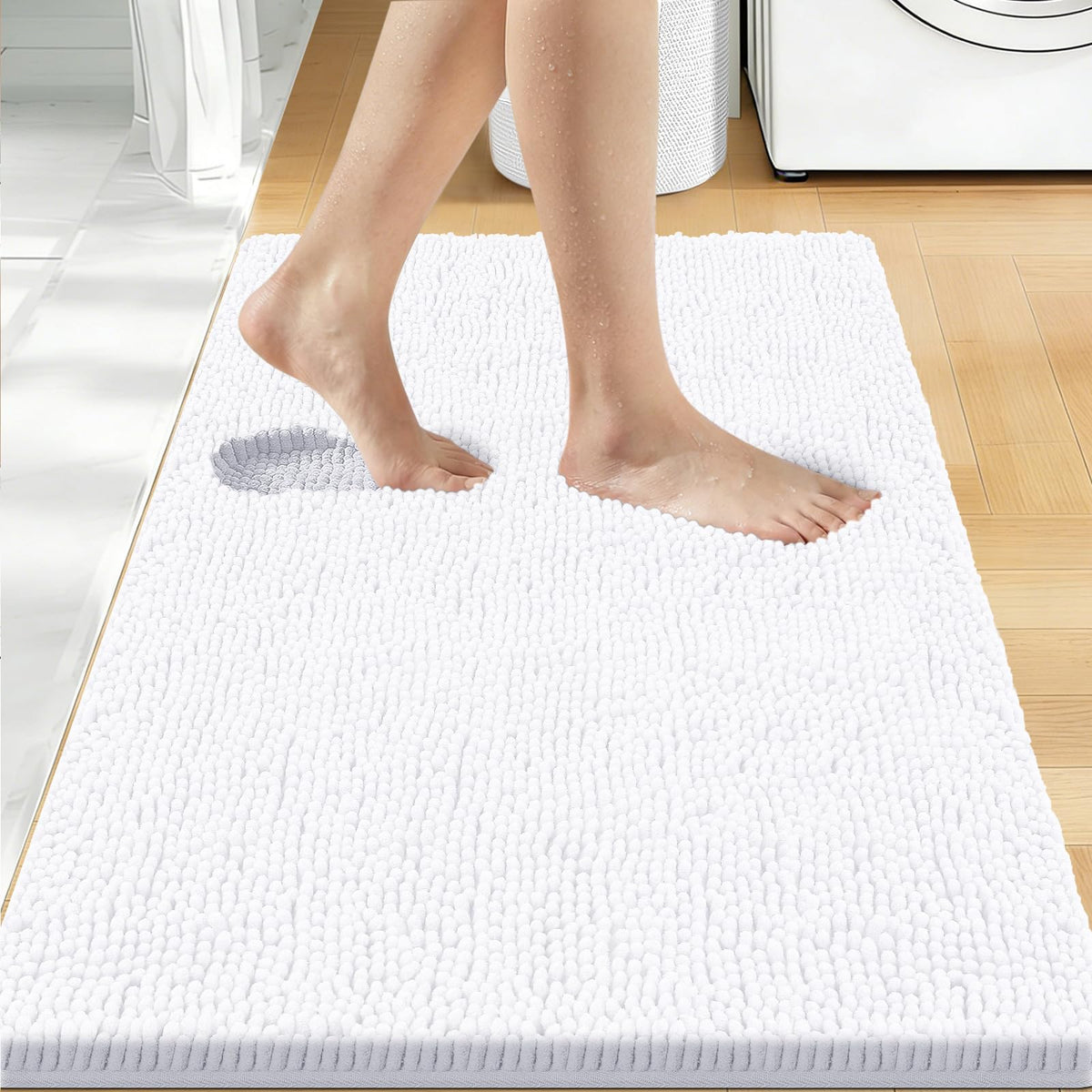 Bcoimo Small Bath Rug Mat,24x17 Extra Soft Chenille Lavender Bathroom Mats