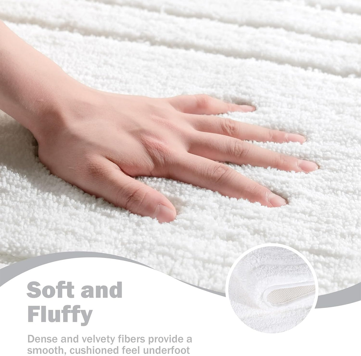 Gray Bathroom Rugs, Non-Slip Washable Bath Mat for Bathroom