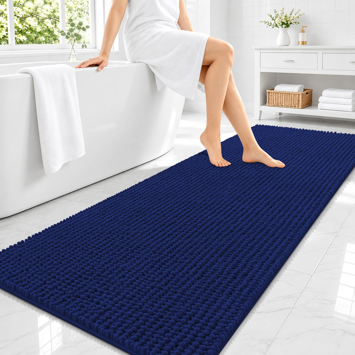 Smiry Thick Bathroom Rugs 30x20, Extra Soft Absorbent Chenille Bath Mat