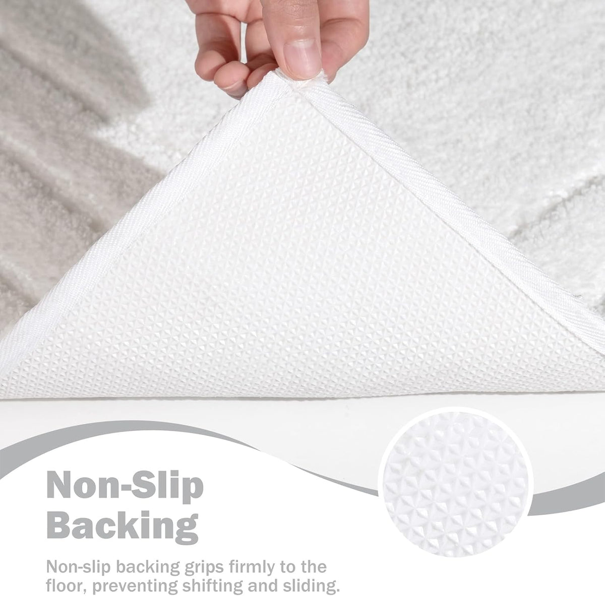 Gray Bathroom Rugs, Non-Slip Washable Bath Mat for Bathroom