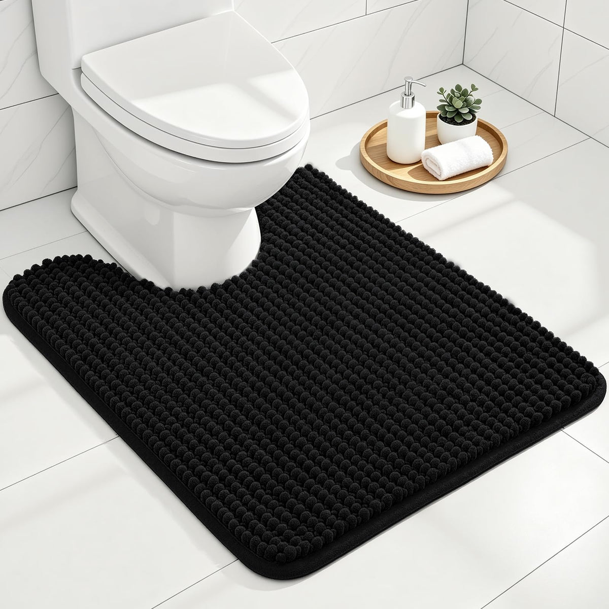 Ophanie Grey Bathroom Rugs 30x20, Soft Chenille Bath Mat, Non Slip Absorbent Quick Dry Light Gray Mats, Machine Washable Thick Small Area Rug Sets,Grip Bathmat for Shower,Toilet,Sink and Indoor Floor