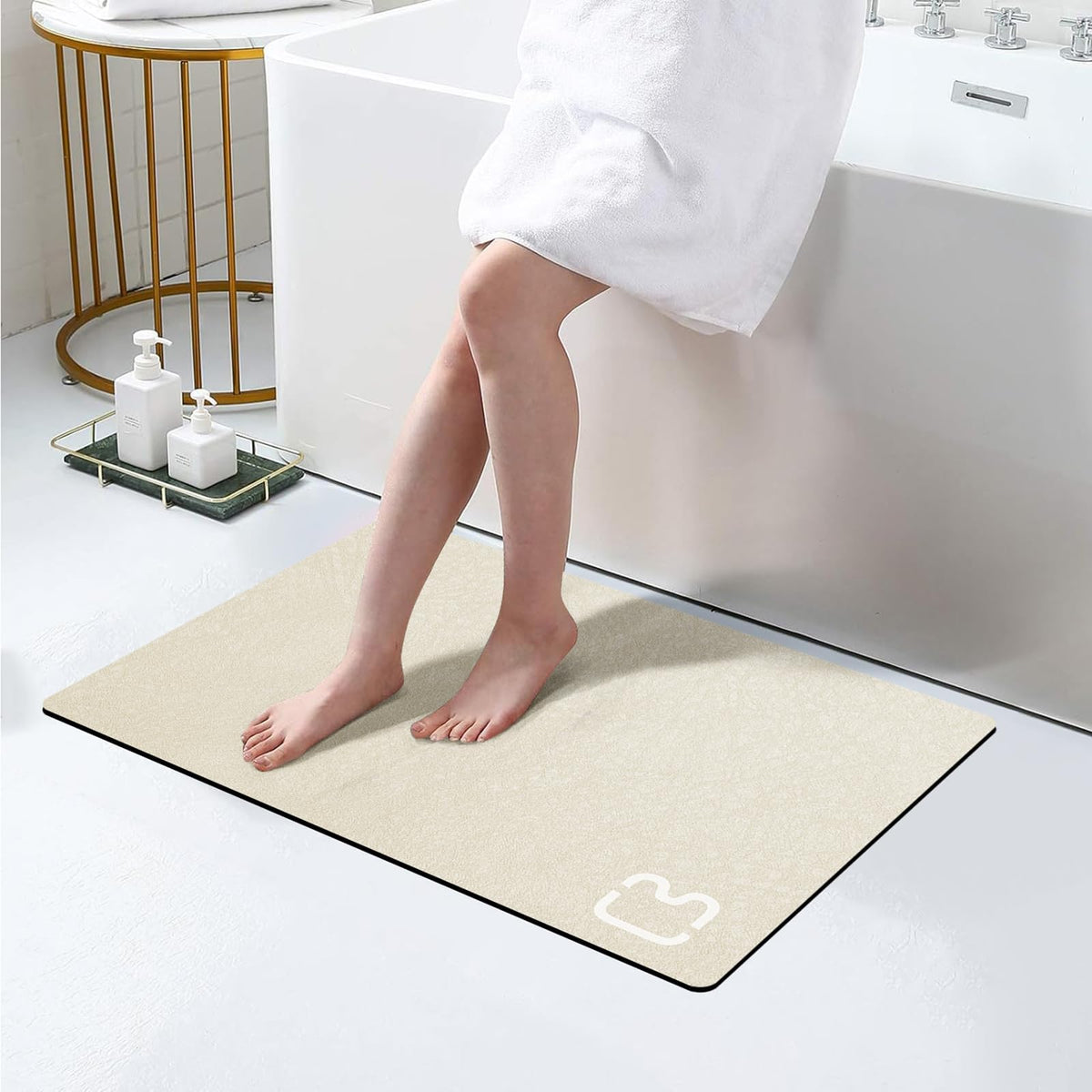 Dark Grey Long Bathroom Rugs Large Stone Bath Mats for Bathroom,15.7"x47.2"