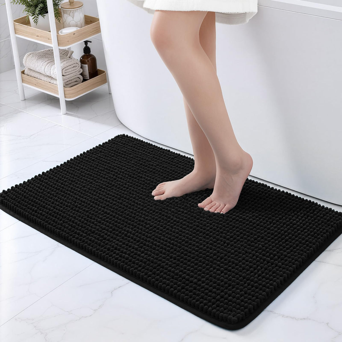 Ophanie Grey Bathroom Rugs 30x20, Soft Chenille Bath Mat, Non Slip Absorbent Quick Dry Light Gray Mats, Machine Washable Thick Small Area Rug Sets,Grip Bathmat for Shower,Toilet,Sink and Indoor Floor