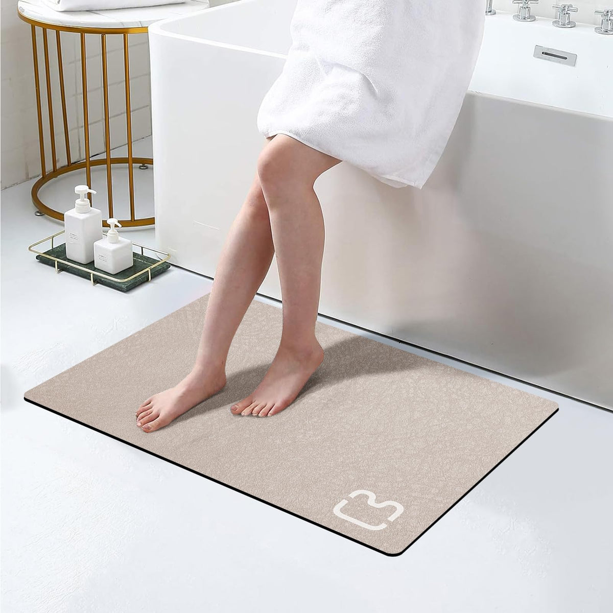 Dark Grey Long Bathroom Rugs Large Stone Bath Mats for Bathroom,15.7"x47.2"