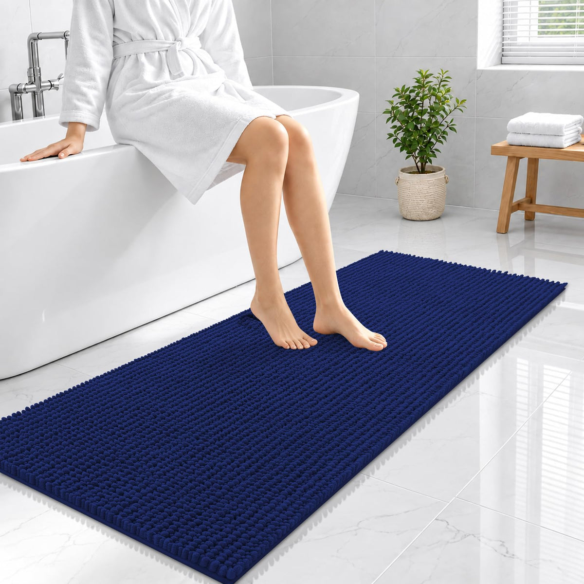 Smiry Thick Bathroom Rugs 30x20, Extra Soft Absorbent Chenille Bath Mat