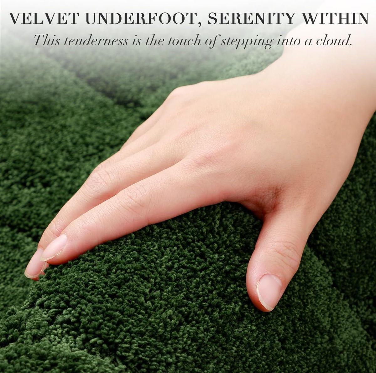 BSICPRO Bathroom Rugs, 32x20 Scalloped Bath Mats, Forest Green