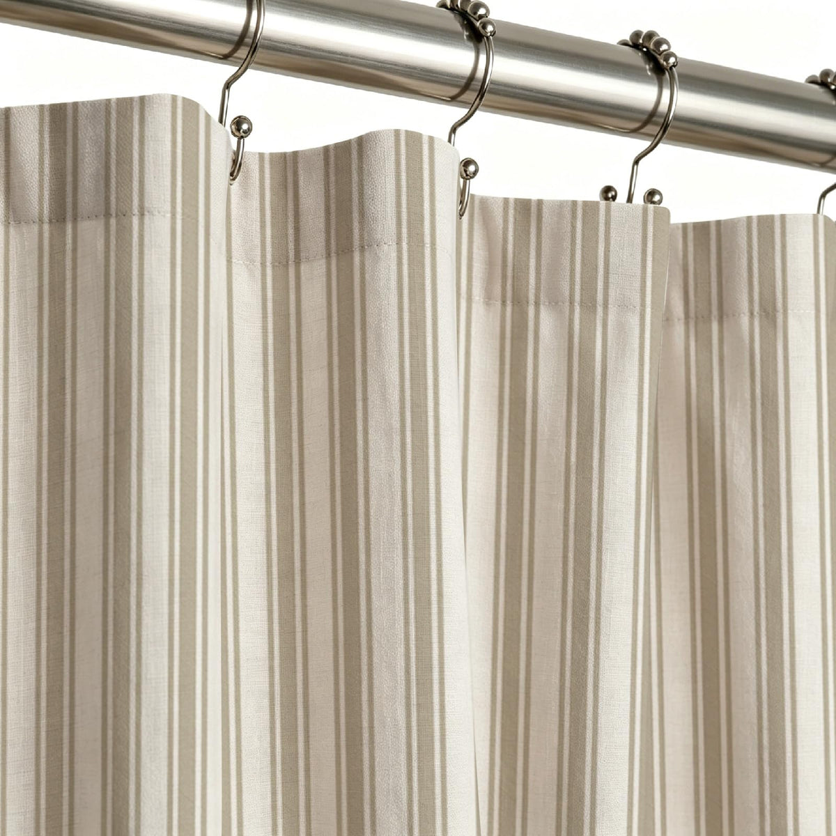 WOUVMA Brown Striped Shower Curtain Neutral