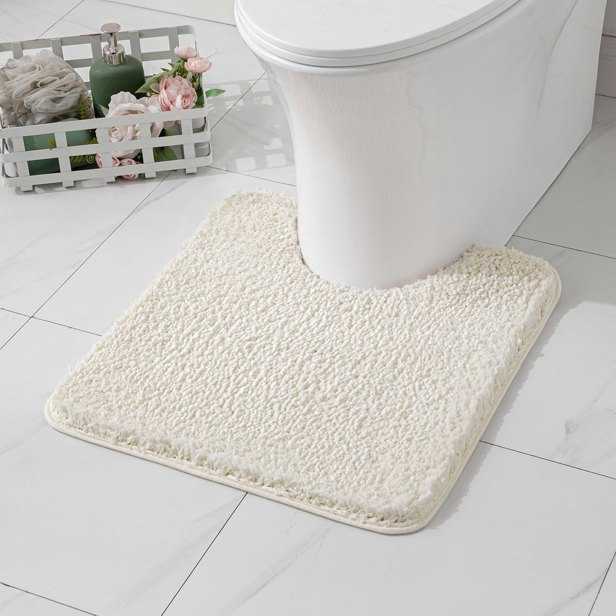 MIULEE Dark Purple Bathroom Rugs Soft Small Microfiber Bath Mat 16x24 Inch