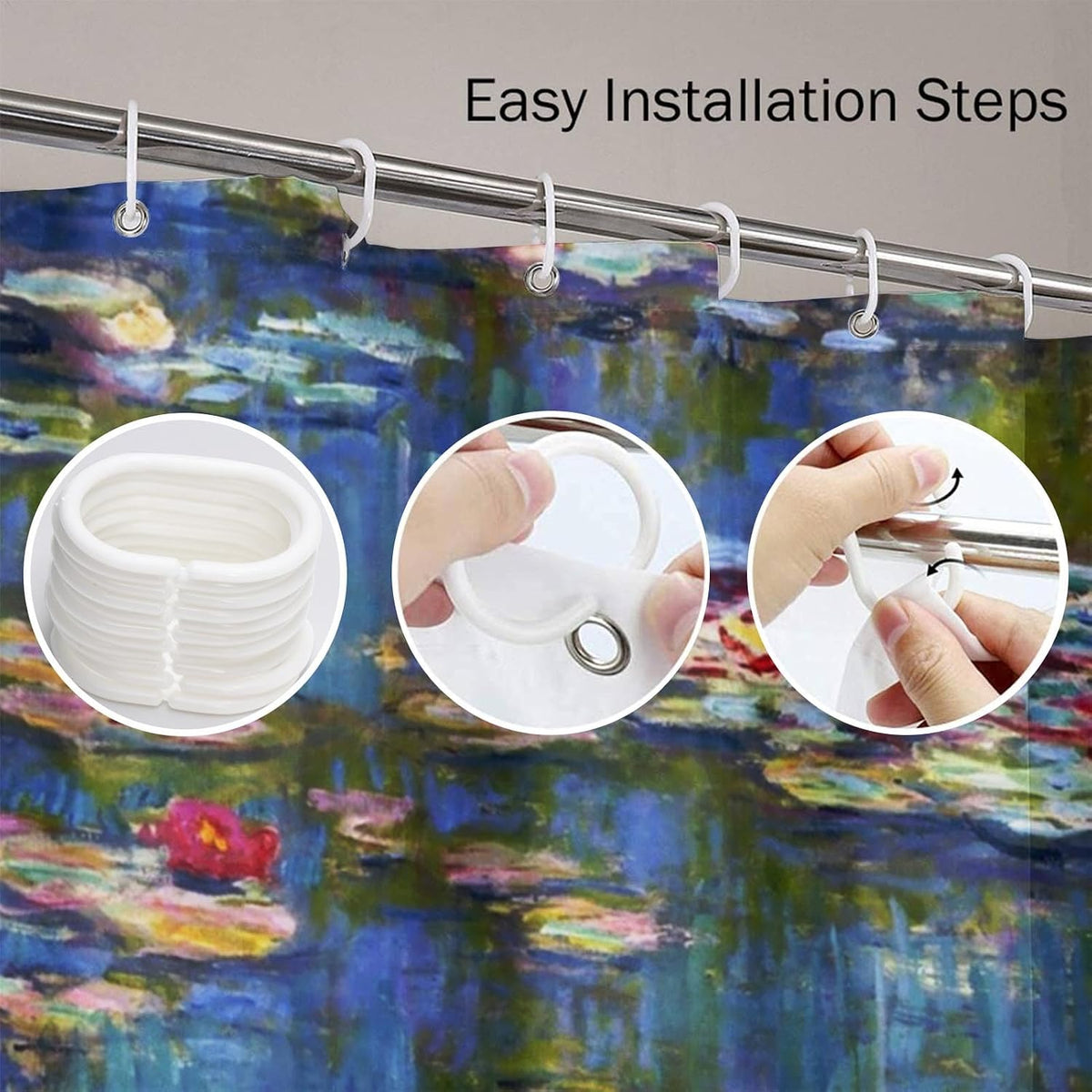 ArtSocket Shower Curtain, for Bathroom Decor 72" x 72", Floral Lily Art