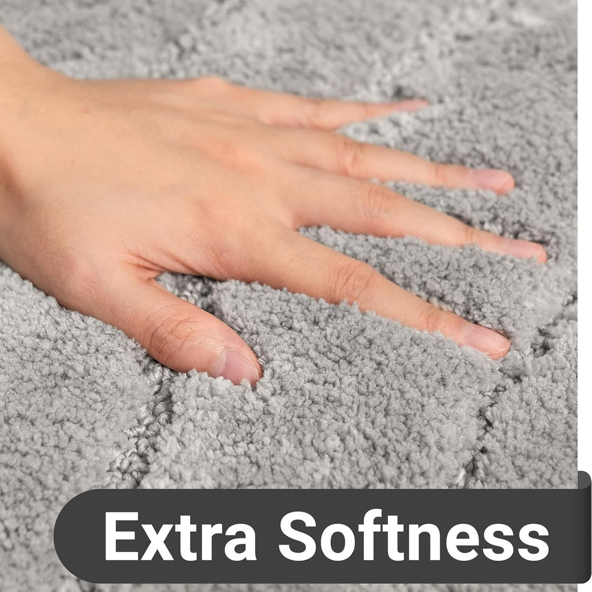 DEXDE Bathroom Rugs Runner 24x60 Long Non-Slip Bath Mats Floor Shower Gray