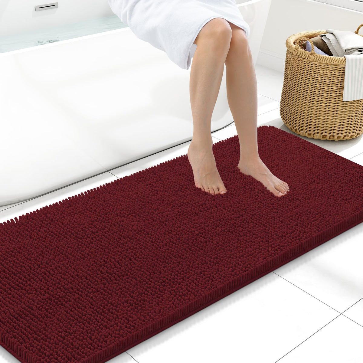 Arotive Bathroom Rugs 24x16, Soft Absorbent Shaggy Chenille Bath Rugs
