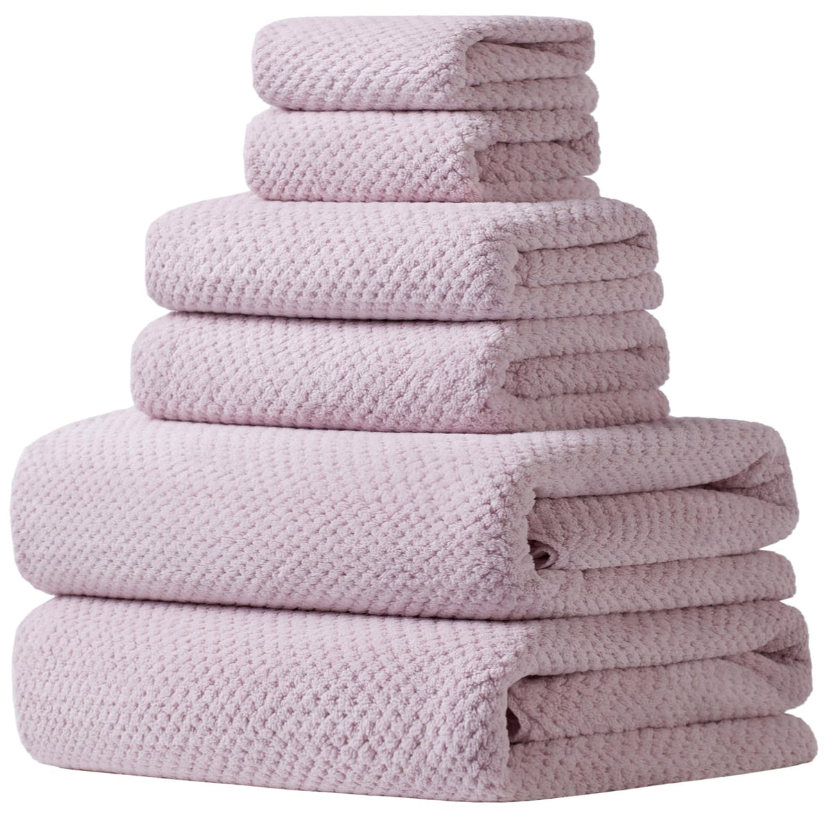 Extra Large Bath Towels Set for Bathroom 30x60 Inches Super Soft Light Weight Quick Dry Microfiber Shower Towels (Beige, 6 Piece)