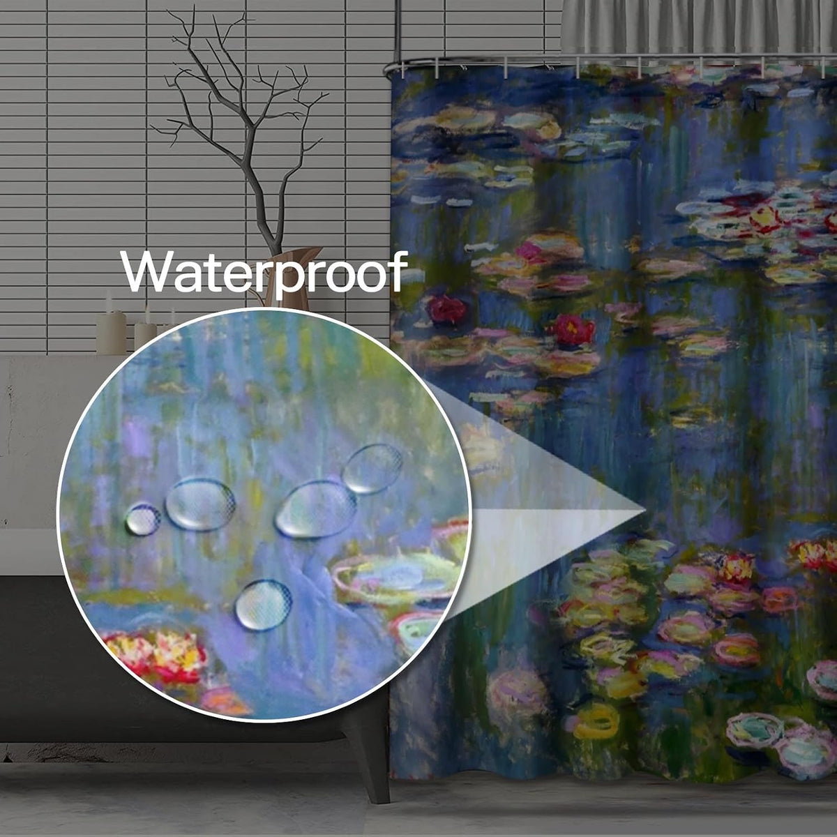 ArtSocket Shower Curtain, for Bathroom Decor 72" x 72", Floral Lily Art