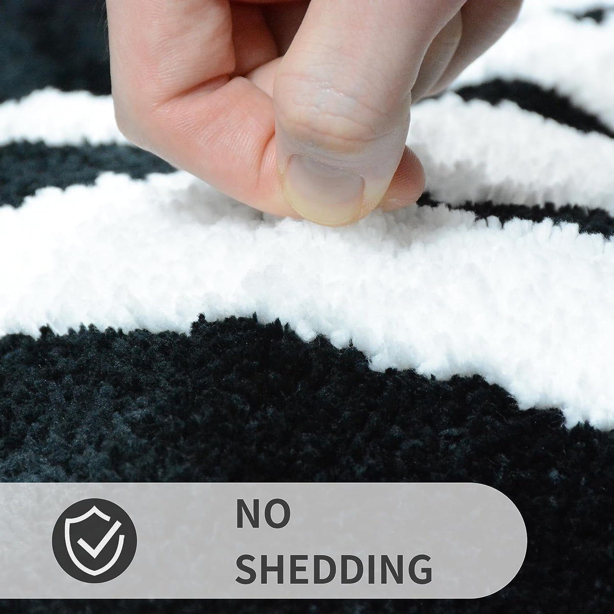 Black Get Naked Bath Mat, Long Runner Mat for Bathroom, Cute Fun Simple Bath Rug, Water Absorbent Non-Slip Microfiber Mat, 18"x47"