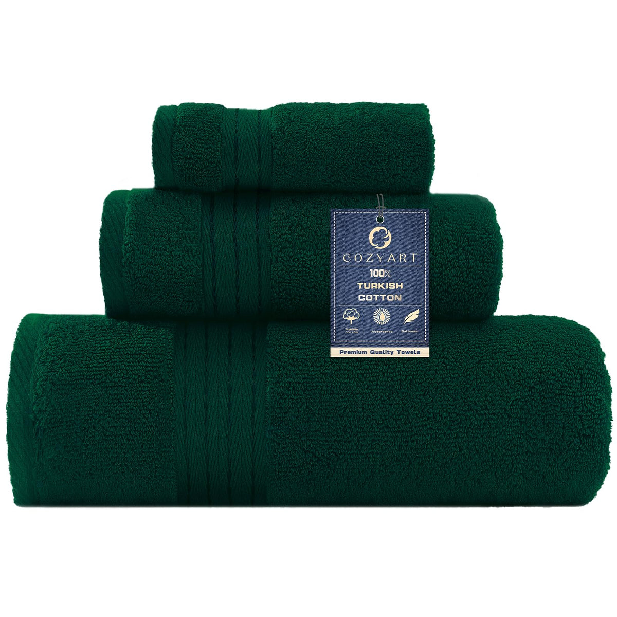 COZYART Luxury Bath Towel Set 6 Pcs, Burnt Orange 100% Turkish Cotton