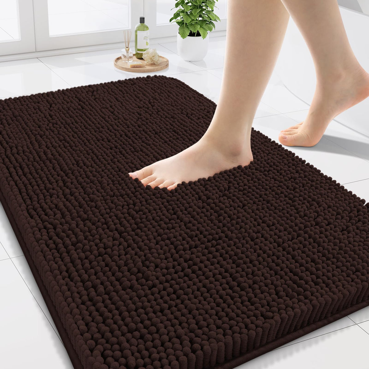 Arotive Bathroom Rugs 24x16, Soft Absorbent Shaggy Chenille Bath Rugs