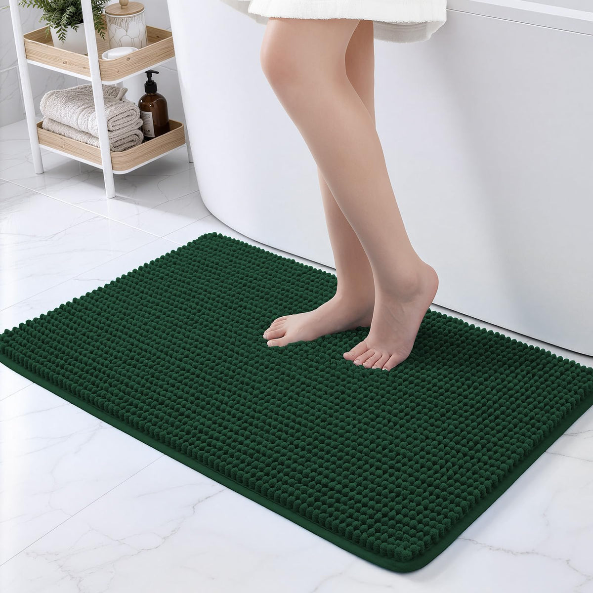 Ophanie Grey Bathroom Rugs 30x20, Soft Chenille Bath Mat, Non Slip Absorbent Quick Dry Light Gray Mats, Machine Washable Thick Small Area Rug Sets,Grip Bathmat for Shower,Toilet,Sink and Indoor Floor