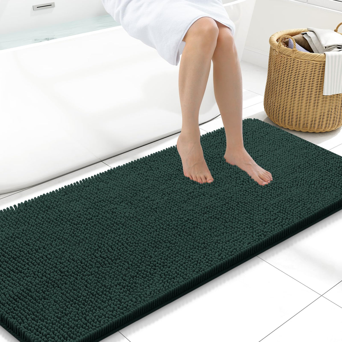 Arotive Bathroom Rugs 24x16, Soft Absorbent Shaggy Chenille Bath Rugs