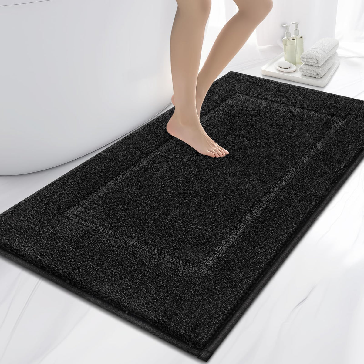 anllugs Bathroom Rugs, 20" x 30" Soft Bath Rugs, Olive Green & Green