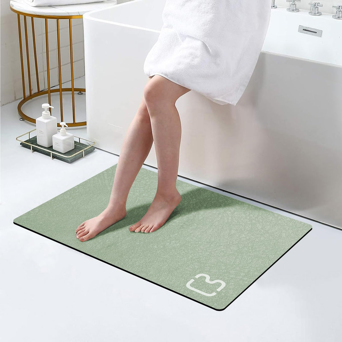Dark Grey Long Bathroom Rugs Large Stone Bath Mats for Bathroom,15.7"x47.2"