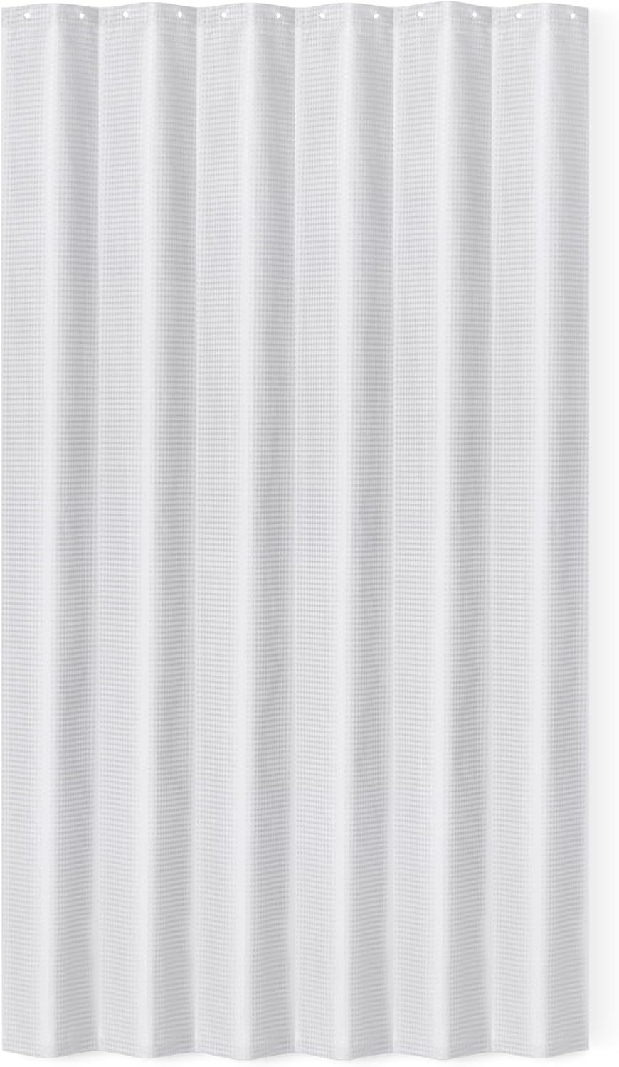 Amazon Basics Shower Curtain, Modern Waffle Texture Polyester, Quick-Drying, Water-Repellent, 72x72 Inches, White